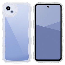 QAZWERT AQUOS WISH5 SH-52F / SH-M32 ケース クリア ウェーブ ソフト TPU うねうね 透明 ケース マツと感 人気 韓国 耐衝撃 なみなみ カバー 滑り止め 薄型 軽量 おしゃれ 黄ばみなし アクスタが入る スマホケース アクオス ウィッシュ5 おしゃれ 落下防止 ストラップホール付きなみなみ カバー （クリア)