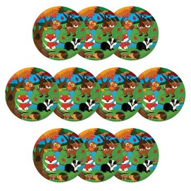 Baker Ross FX158 Woodland Animals Party Plates - Pack of 10, Disposable Paper Plates, Kids Party Table Decoration, Birthday Party Supplies, Party Plates