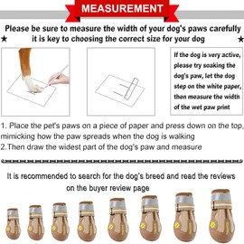 QUMY Dog Shoes for Large Dogs, Medium Dog Boots & Paw Protectors for Winter Snowy Day, Summer Hot Pavement, Waterproof in Rainy Weather, Outdoor Walking, Indoor Hardfloors Anti Slip Sole Khaki 7