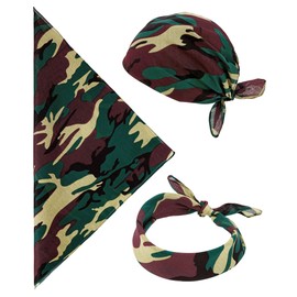Bandana Camouflage 55cm Bandana Hats Caps & Headwear for Fancy Dress Costumes Accessory
