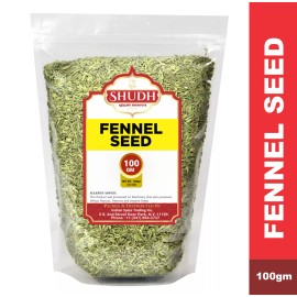 SHUDH Fennel Seeds 100 GM | 3.5 oz | (Saunf Sabut) Whole Spice