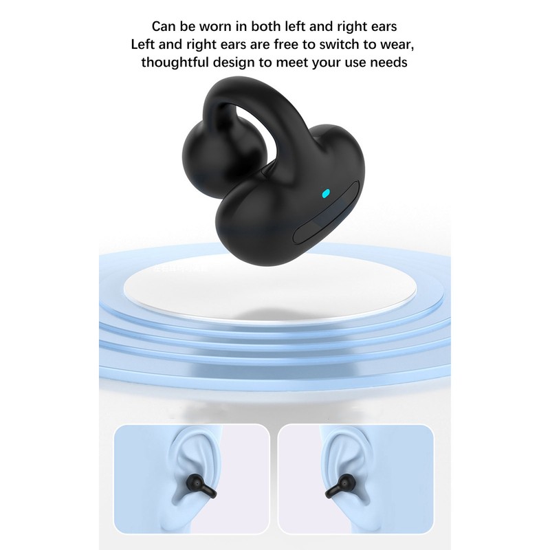 Clip On Wireless Earphone Bluetooth 5.3 Stereo Single Ear Open