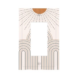 WUYOCHA Decorative Outlet Covers Mid Century Gold Sun Minimalist Arch Line Castle 1 Gang Single Decora GFCI Device Light Switch Covers Plate 1 Rocker Wall Plate Jumbo Switch Cover Plate
