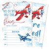 SIXEIGHT Boy Airplane Birthday Invitations, How Time Flies Party Invitations,