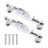 MuDuJia 2-Pack 5.00'' Glass Dresser Drawer Handles/Clear Pulls Knob Chrome