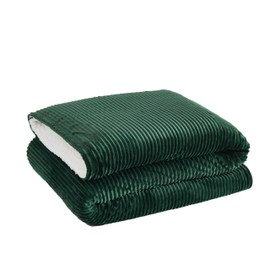 London Fog Corduroy Green Full/Queen Blanket, Textured Solid Color, Adult Bedding, Oeko-TEX Certified