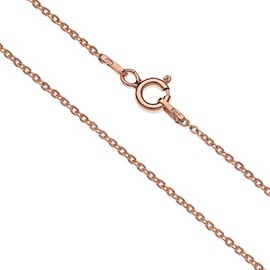 AKA Gioielli® - 925 Sterling Silver Rose Gold Plated Anchor Chain 1.5 mm - Women's Necklace Lengths: 40 45 50 55 60 70 cm, Sterling Silver Gold