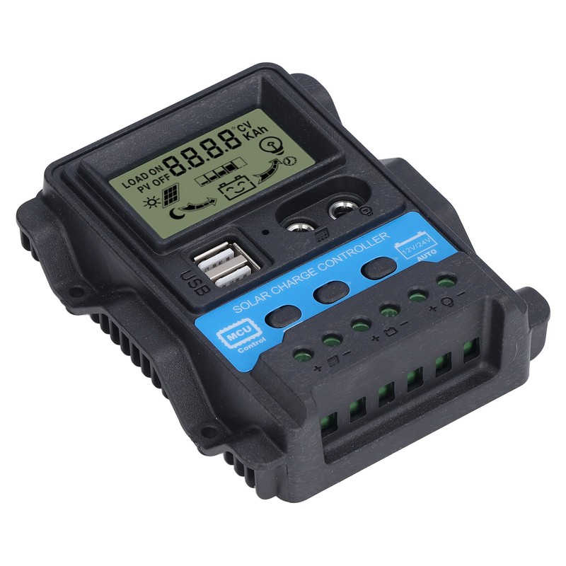 Solar Charge Controller LCD Display Dual USB 5V Output PWM