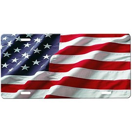 American Flag License Plate