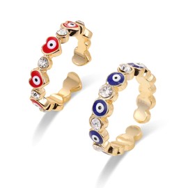 Turquoise Ring Chunky Ocean Wave Ring Butterfly Bow Rings Resin Flower Rings Evil Eye Owl Finger Ring Heart Ring Mood Rings Frog Rings Boho Statement Ring for Girls