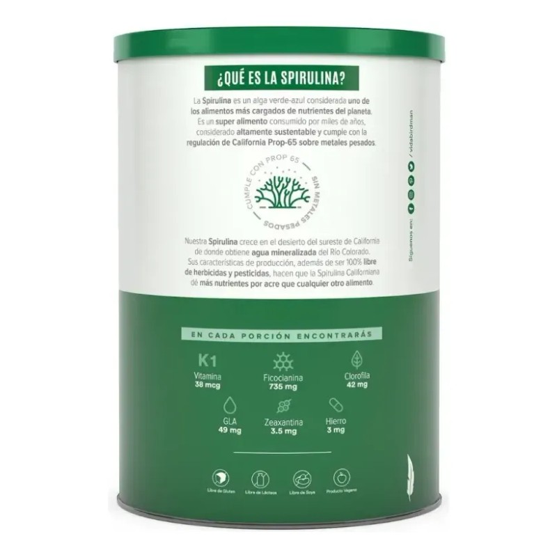 Suplemento Fitness Birdman Espirulina 360 G Sp360