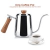 304 Stainless Steel Wooden Handle Drip Coffee Pot Long Gooseneck