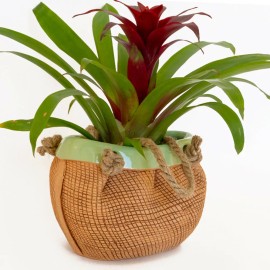 STPGoods Brown Clay Planter Plants Pot Handmade Terracota Cachepot 6x5 Flower Pot Herbs