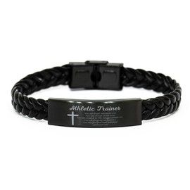 Athletic Trainer Religious gifts, Athletic Trainer Braided Leather Bracelet Athletic Trainer You are loved, you are chosen Romans 3:24, Athletic Trainer Inspirational Faith Christian Bible Verse