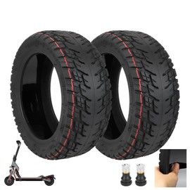 LUCK4U 90/55-7 Tubeless Tire with Valve with Built-in Live Glue Repairable for Segway Ninebot GT Scooter 10 inch Scooter Self Repairing off-road Tire 2PCS