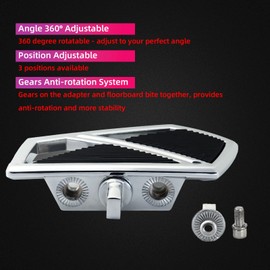 FATECIM Motorcycle Foot Pegs Pedals Rests Motorbike Highway Mini Floorboards Male Mount Anti-Slip for Harley Dyna Fat Bob Touring Road Glide Street Glide Sportster 883 Fat Boy (Chrome)