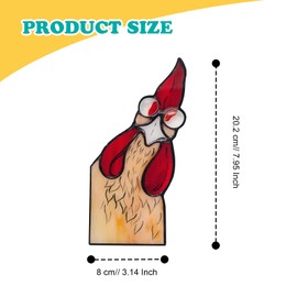 GTUDOR Funny Peeping Rooster Window Corner Decor, Acrylic Self-Adhesive Rooster Decor Stickers for Window, Wall, Room (Red Yellow B)