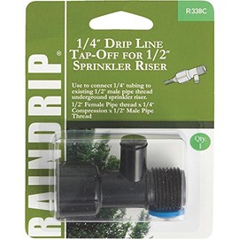 Raindrip Drip Line Tap-Off 1/4" Tubing 1/4" Carded
