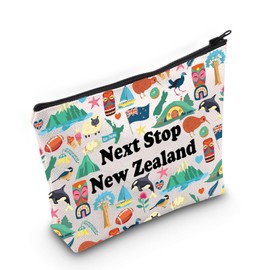JXGZSO New Zealand Travel Gift Next Stop New Zealand Cosmetic Bag New Zealand Travel Pouch Bag New Zealand Vacation Gift, Next Stop New Zealand