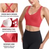 HANERDUN Women's Mittle Support Sports Bra Crossback Push Up Yoga