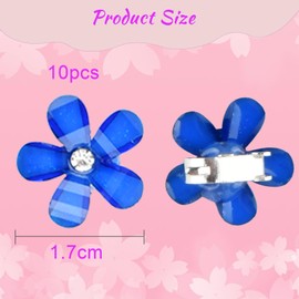 Pack of 10 Flower Hair Clips Mini with Rhinestones, Cute Baby Hair Clips, Elegant Hair Pins, Decorative Hair Clips Girls, Wedding Hair Clips, Flower Hair Clip Gift