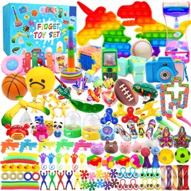 125 Pack Fidget Toys Assortment for Kids 4-8-12,Stress&Anxiety Relief Toys for Party Favors,Treasure Box Fillers,Classroom Prizes Rewards,Carnival,Pinata Stuffers