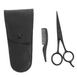 3pcs Beard Scissors Set Mustache Trimming Scissors Professional Stainless Steel Shears Storage Bag Eyebrow Razor for Home Barbershop