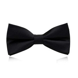 NECOTIA Men's Bow Tie, Stylish, Single Bowtie, Black, Plain, Wedding, Graduation, Chorus, Black