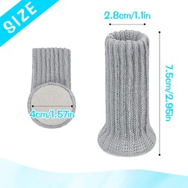 Pack of 24 Chair Socks, NETUME Highly Elastic Knitted Furniture Socks/Felt Chair Leg Caps with Felt Gliders, Non-Slip Pads, Chair Leg Protectors, Ideal Floor Protectors for Furniture, Chair Leg Table