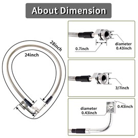 MuRealy 89715 Extended Brake Lines Kit - Stainless Steel Braided for 2007-2018 Jeep Wrangler JK, Non-Corrosive & Direct Fit (Front+Rear)