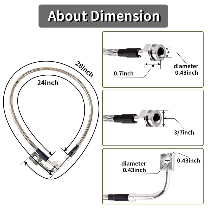 MuRealy 89715 Extended Brake Lines Kit - Stainless Steel Braided