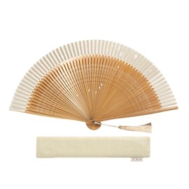 HOSEKKEN [Luxury Folding Fan Brand Combines Traditional Craftsmanship and Modern Sensibility] Ladies' Ladies' Ladies' Ladies, Japanese Accessories, Cherry Blossoms, White, Flowers, Elegant, Bamboo