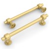 Amerdeco 10 Pack Brushed Gold Cabinet Pulls 5 Inch(128mm) Hole