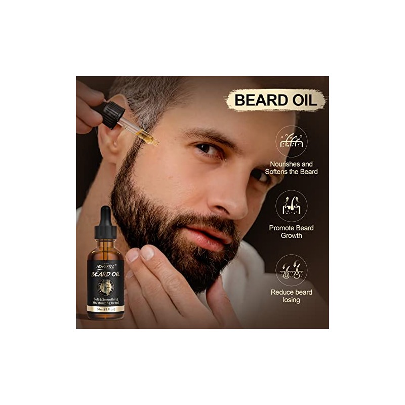 POP MODERN.C Beard Growth Kit Beard Grooming Kit 6pcs Beard