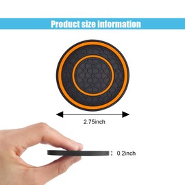 2PCS Car Cup Holder Coasters, 2.75 Inch Auto Non-Slip Anti Dust Cup Mats, Console Cup Holder Insert Coaster Auto Insulated Mats, Universal Interior Accessories for Most Cars (Orange)