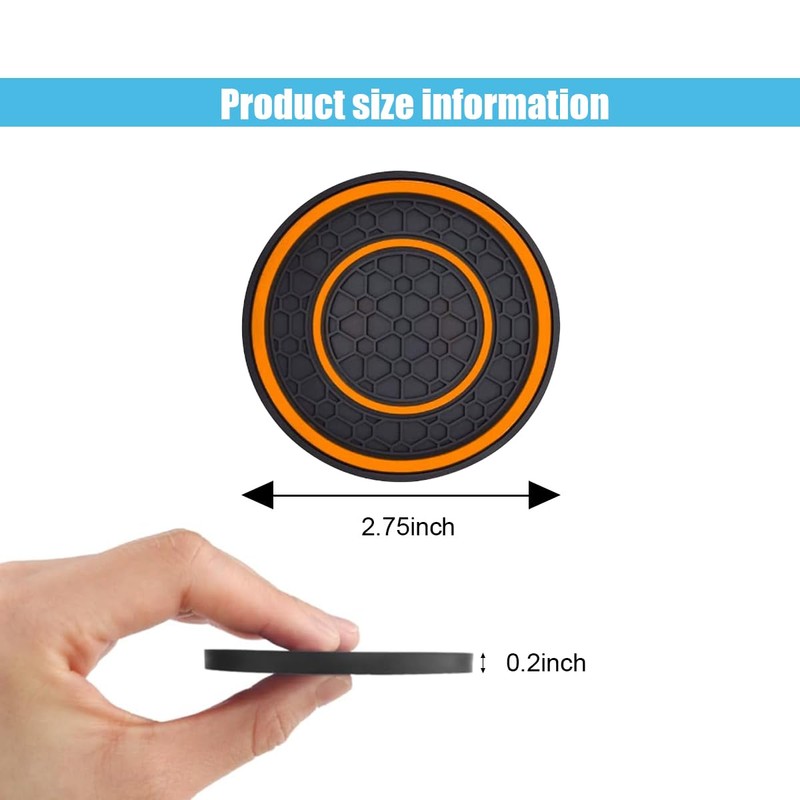 2PCS Car Cup Holder Coasters, 2.75 Inch Auto Non-Slip Anti