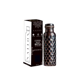 SAJTOX Pure Copper Water Bottle, 32oz, Antique Black, Ayurvedic Water Bottle with Lid, for Hiking, Camping, Home, Office, Gym, Travel, Outdoor Activities 950 ml