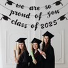 JUESMOS 2025 Graduation Banners Party Decorations Black Glitter We are