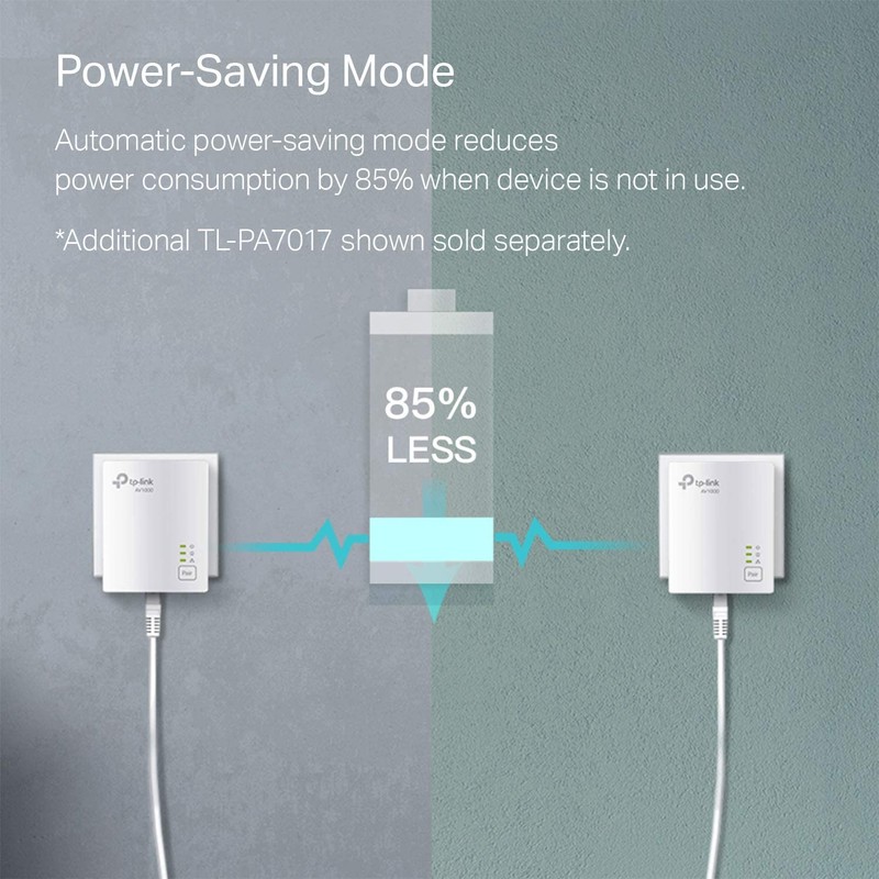 TP-Link AV1000 Powerline Ethernet Adapter - Nano Size, Gigabit Port,
