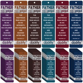 Dispowreath 96 Pcs Father's Day Christian Bookmarks Bulk Bible Verse Religious Bookmarks Inspirational Scripture Christian Gifts for Reading Lover Church Reward, 6 Styles