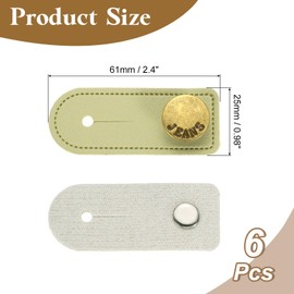 uxcell 6Pcs Button Extenders for Pants, Faux Leather Waist Extenders for Women Men Pant Trousers Jeans (Green, 2.4x1inch)