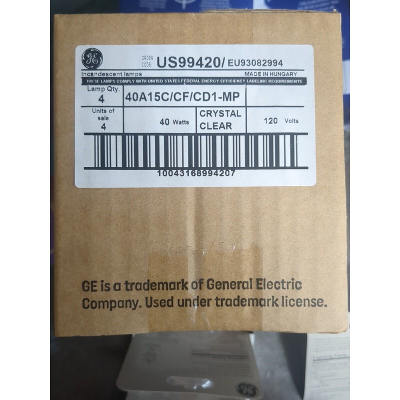 GE 40 Watt 415 Lumens Crystal Clear Ceiling Fan Incan