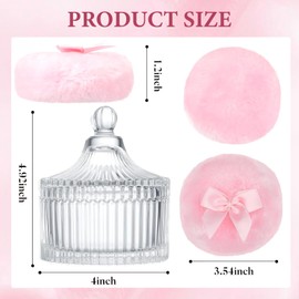 Large Body Powder Puff with Clear Crystal Case – Soft Washable & Reusable Velour Puff for Wet/Dry Makeup
