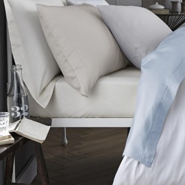 Plain Dyed Cotton Percale Grey 200TC Housewife Pillowcases 50 x 80 cm (2)