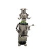 WINE BODIES Lady Chef Metal Wine Bottle Holder, Charcoal