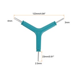 sourcing map 2pcs Y-Shaped 3 Way Bike Hex Wrench 2.5/3/4mm Y-Type Internal Hexagon Wrench Kit All-in-One Multi Portable Biking Torque Spanner for Bicycle Cycling Repair Hardware Tools, Blue