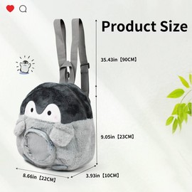 WisePoint Women's Fashion Backpacks, Plush Small Backpack Lovely Ladies Backpack with Adjustable Shoulder Strap, Penguin Shaped Casual Daypacks for Water Bottles, Umbrellas, Wallet (style 1)
