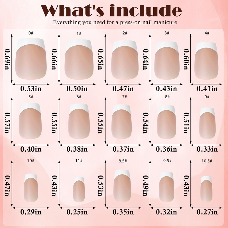 Lifextol 150PC French Tip Press on Nails Short Fake Nails