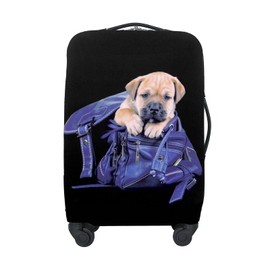 Adorila Travel Luggage Cover Suitcase Protector, Elastic Suitcase Cover, Washable Suitcase Protective Cover, Puppy, L, Portable