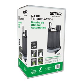 Star 2SUEL 1/4 HP Submersible Automatic Utility Pump with Electronic Water Sensor